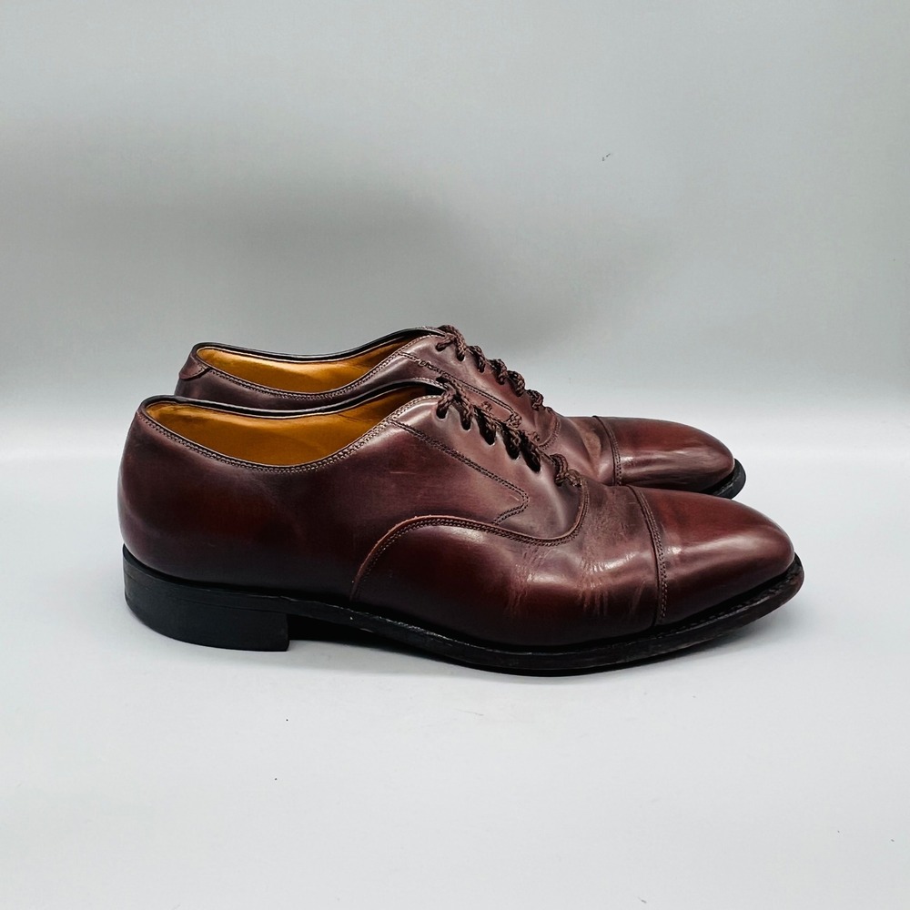 Johnston & Murphy Oxford Mens 9 Bron Leather Cap Toe Optima Dress Shoes Preppy